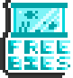 A pixel button of an aquarium. The button says "Freebies" at the bottom.