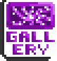 A pixel button of a space painting. The button says "Gallery" at the bottom.