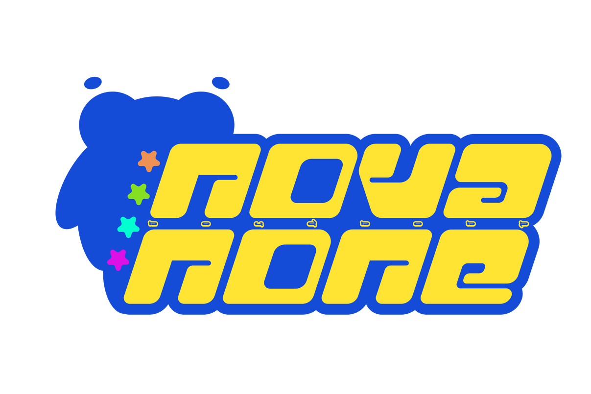 The official Nova None logo. The logo utilizes Y2K inspired cyber fonts. Four stars are on the side in orange, green, blue, and purple. A dark blue silhouette of Meteor is on the left and part of the outline of the logo.